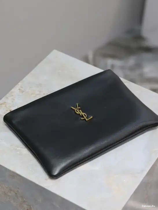 IN LAMBSKIN SMALL YSL POUCH CALYPSO 0525
